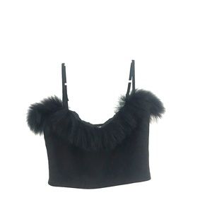 Fur trim top